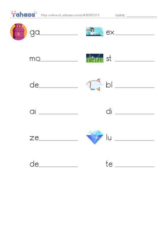 RAZ Vocabulary T: Lighter Than Air PDF worksheet writing row