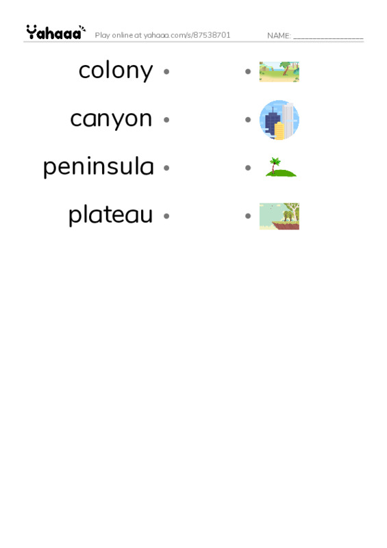 RAZ Vocabulary T: Mexico PDF link match words worksheet