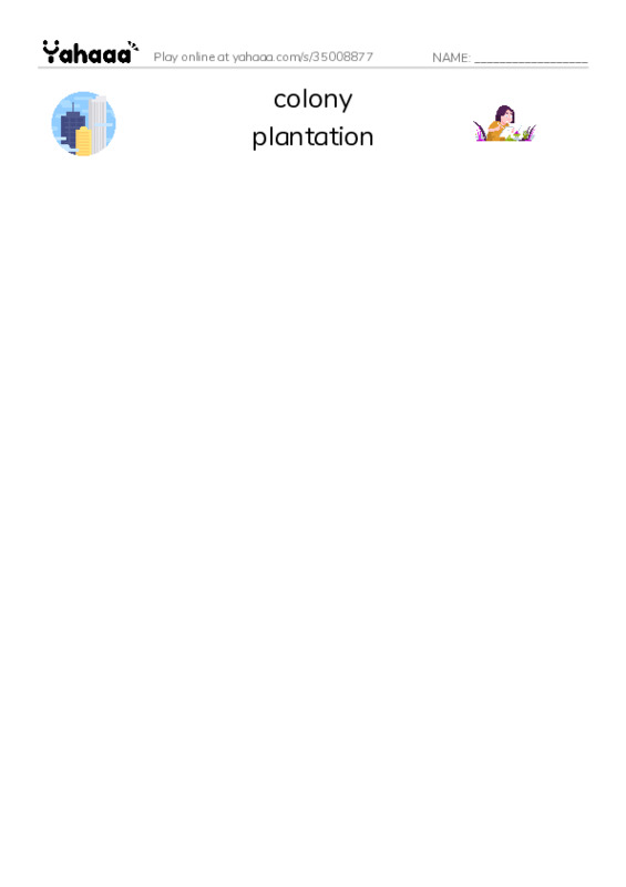 RAZ Vocabulary T: Remembering the Alamo PDF three columns match words