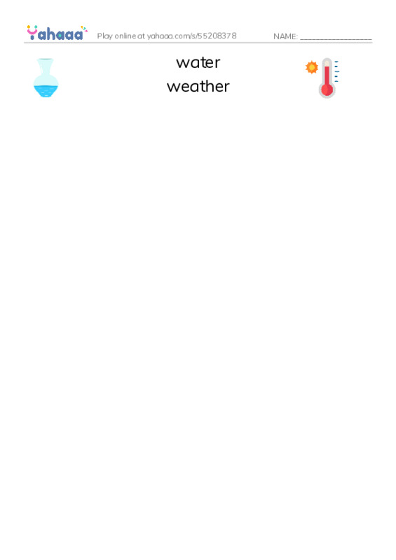 RAZ Vocabulary T: Severe Weather2 PDF three columns match words