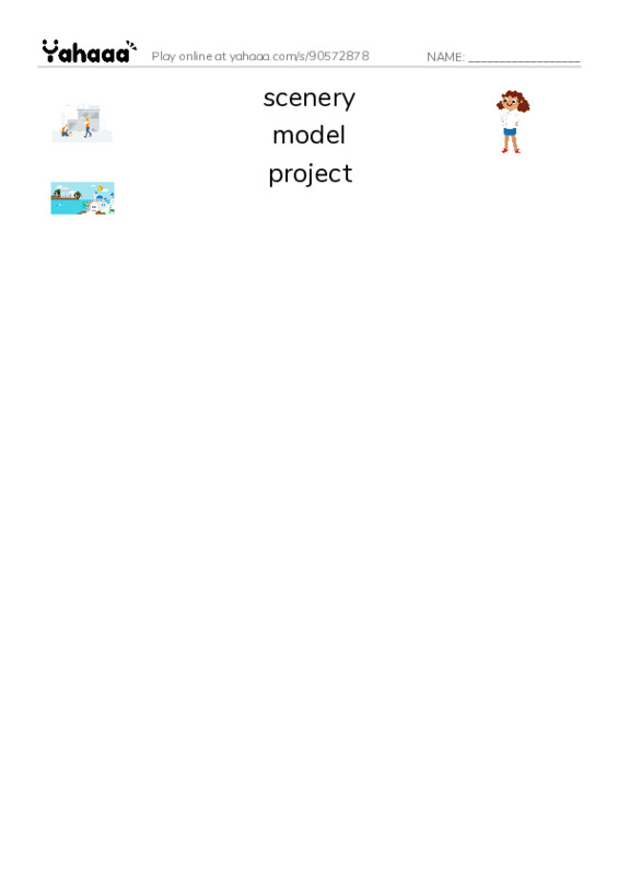 RAZ Vocabulary T: Special Effects PDF three columns match words