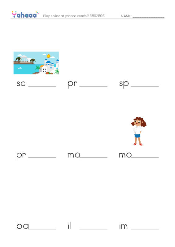 RAZ Vocabulary T: Special Effects PDF worksheet to fill in words gaps