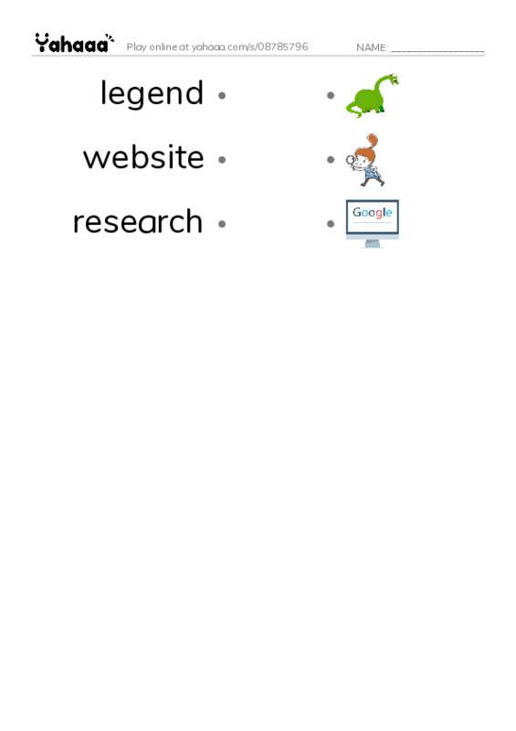 RAZ Vocabulary T: The Black Stones PDF link match words worksheet