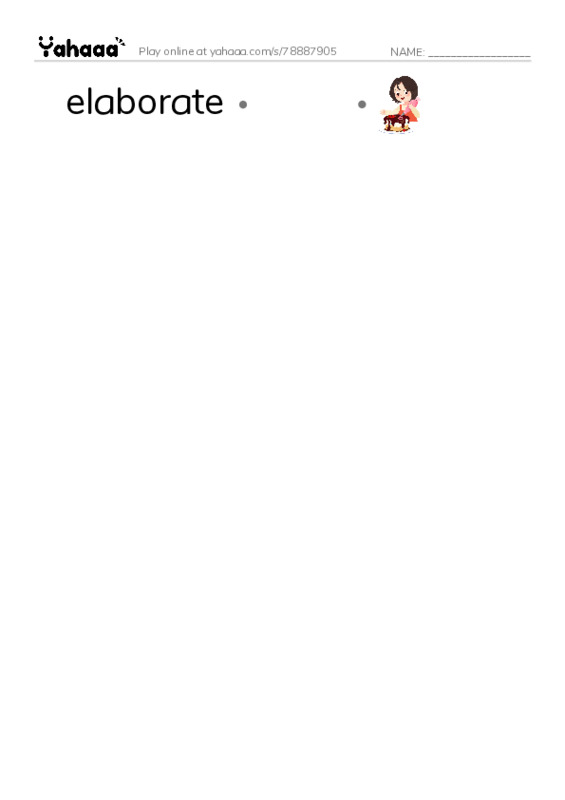 RAZ Vocabulary T: The Return to the Hollow Part I PDF link match words worksheet