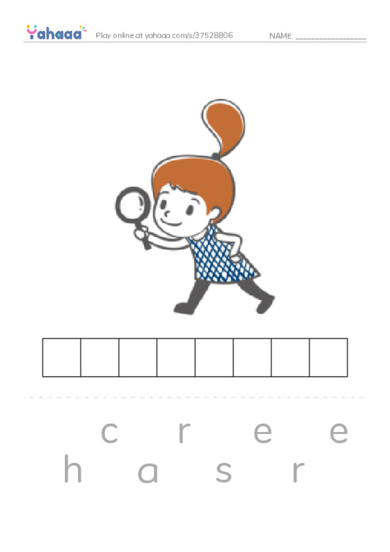 RAZ Vocabulary T: The Return to the Hollow Part I2 PDF word puzzles worksheet