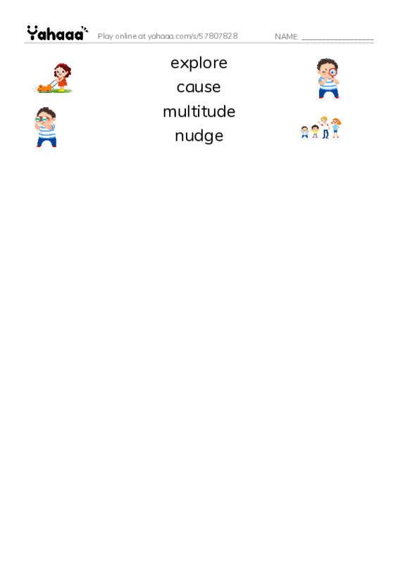 RAZ Vocabulary T: The Return to the Hollow Part III PDF three columns match words