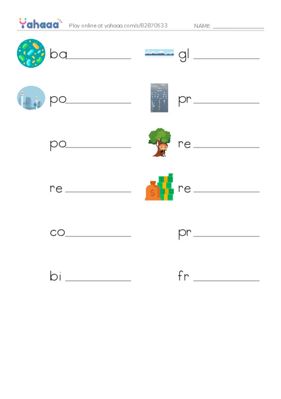 RAZ Vocabulary T: What is Water Worth PDF worksheet writing row
