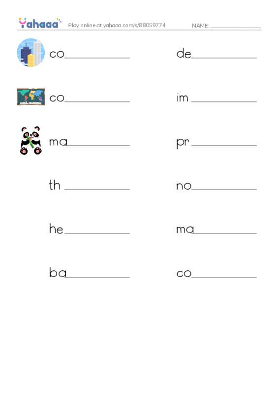 RAZ Vocabulary U: Australia PDF worksheet writing row