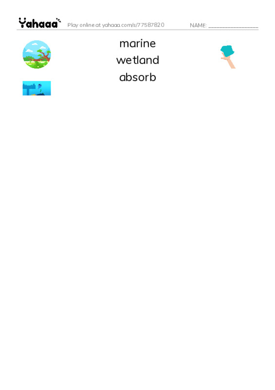 RAZ Vocabulary U: Deep Trouble The Gulf Coast Oil Spill PDF three columns match words