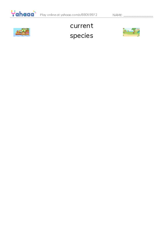 RAZ Vocabulary U: Galapagos Wonder PDF three columns match words