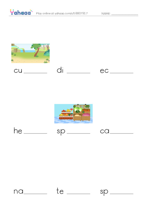 RAZ Vocabulary U: Galapagos Wonder PDF worksheet to fill in words gaps