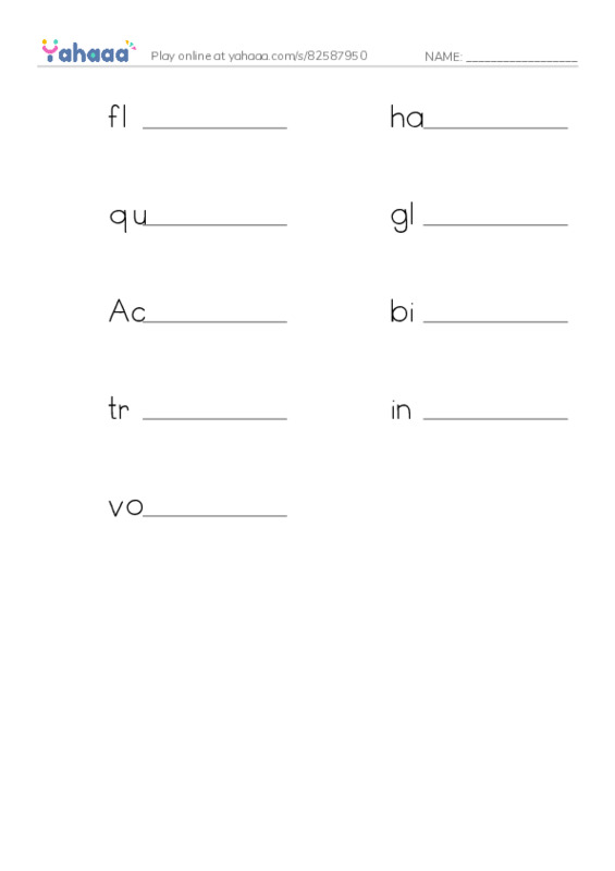 RAZ Vocabulary U: Get Moving All About Muscles PDF worksheet writing row