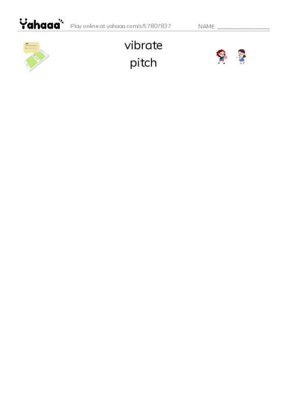 RAZ Vocabulary U: How Sound Works PDF three columns match words