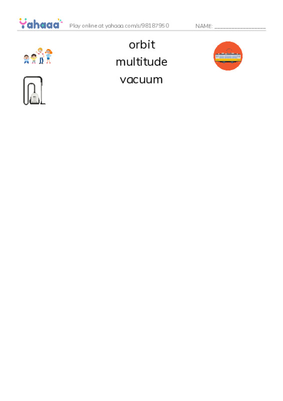 RAZ Vocabulary U: Hubble An OutofThisWorld Telescope2 PDF three columns match words