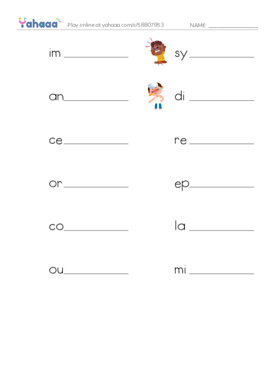 RAZ Vocabulary U: Microbes Friend or Foe PDF worksheet writing row