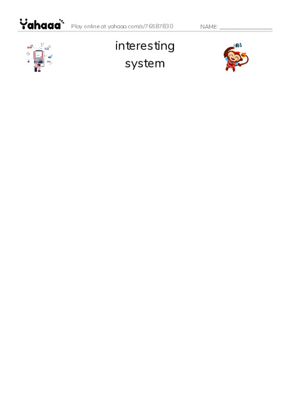 RAZ Vocabulary U: Pages School Report PDF three columns match words