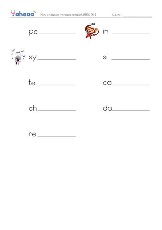 RAZ Vocabulary U: Pages School Report PDF worksheet writing row