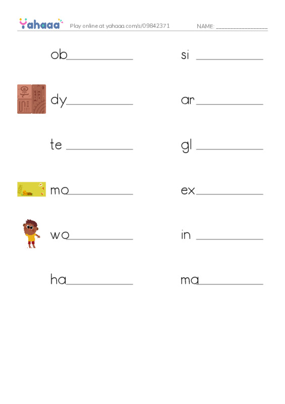 RAZ Vocabulary U: Seven Wonders You Can Visit PDF worksheet writing row