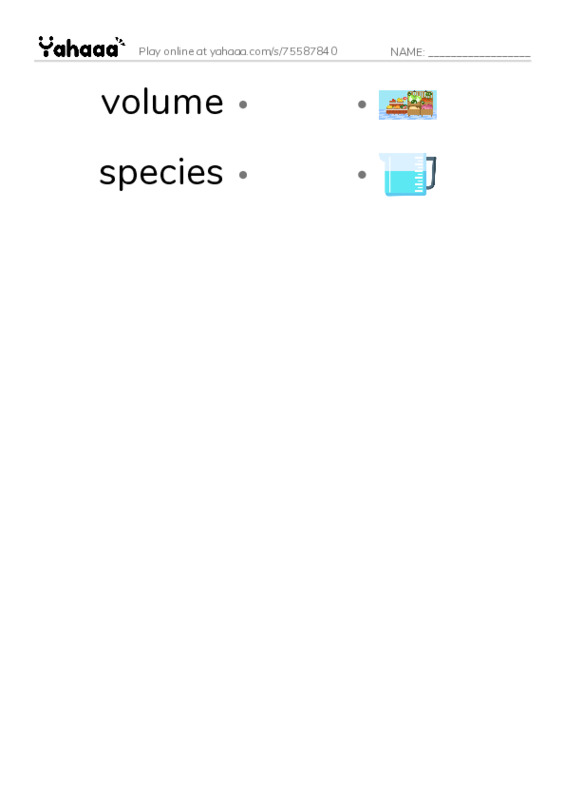 RAZ Vocabulary U: The Amazing Amazon PDF link match words worksheet