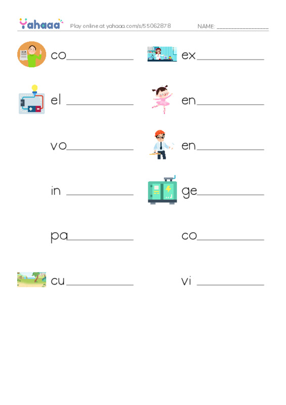 RAZ Vocabulary U: The Genius of Tesla PDF worksheet writing row