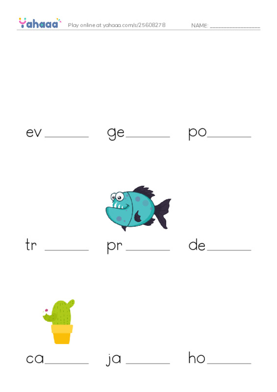 RAZ Vocabulary U: The Mighty Saguaro PDF worksheet to fill in words gaps