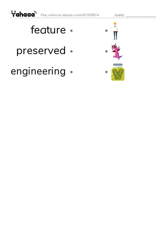 RAZ Vocabulary U: Underground Cities PDF link match words worksheet