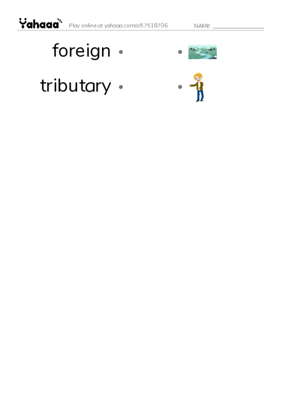 RAZ Vocabulary V: Adventure on the Amazon River PDF link match words worksheet