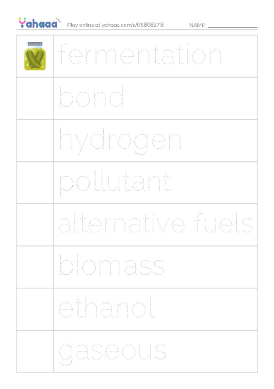 RAZ Vocabulary V: Alternative Fuel Cars PDF one column image words