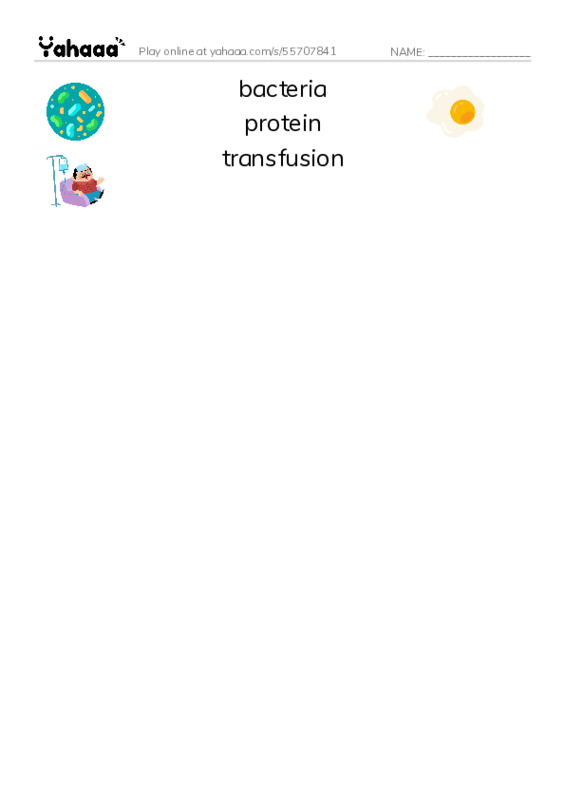 RAZ Vocabulary V: Book of Blood PDF three columns match words