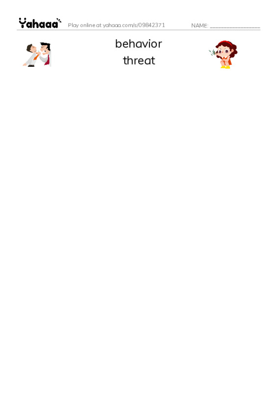 RAZ Vocabulary V: Bullying Hurts Everyone PDF three columns match words