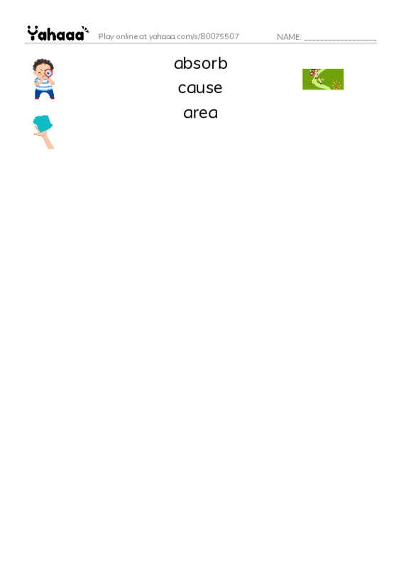 RAZ Vocabulary V: Floods PDF three columns match words