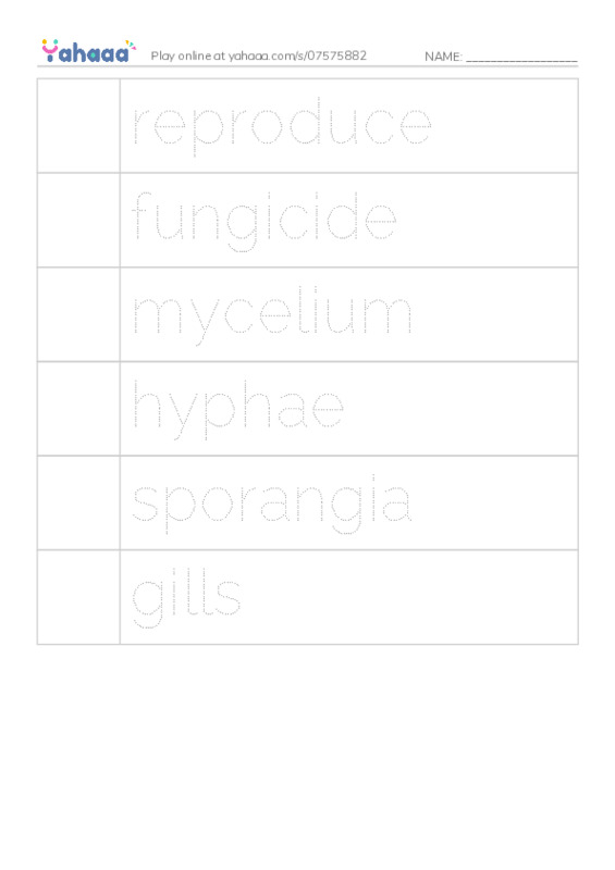 RAZ Vocabulary V: Fungus Among Us2 PDF one column image words