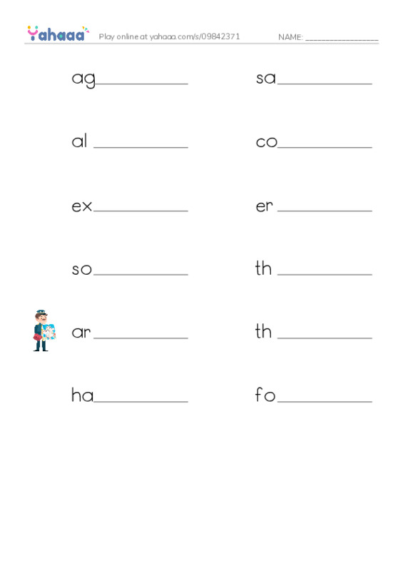 RAZ Vocabulary V: How Little John Joined Robin Hood PDF worksheet writing row
