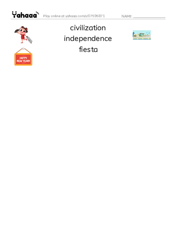 RAZ Vocabulary V: Mexicos Fight for Independence PDF three columns match words