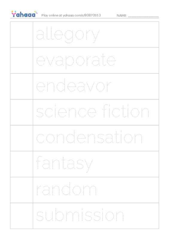 RAZ Vocabulary V: Mirroring Miranda PDF one column image words
