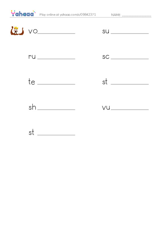 RAZ Vocabulary V: Treasure in the Puget Sound2 PDF worksheet writing row