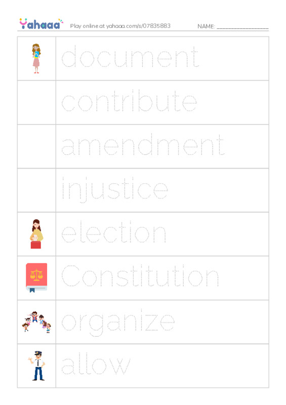 RAZ Vocabulary V: Women and the Vote PDF one column image words