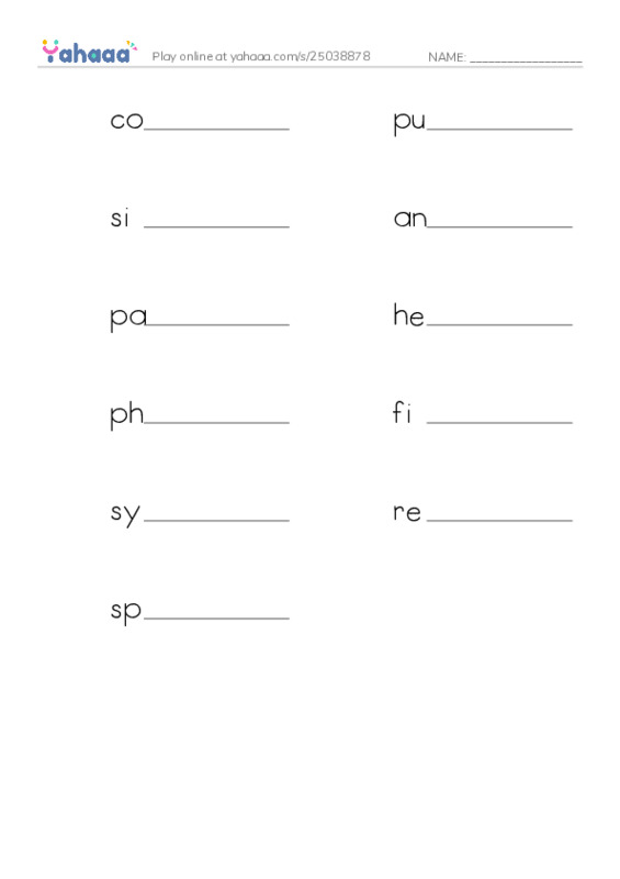 RAZ Vocabulary V: Word Smith Private I PDF worksheet writing row