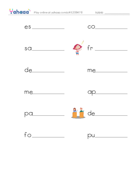 RAZ Vocabulary W: Ben Franklin PDF worksheet writing row