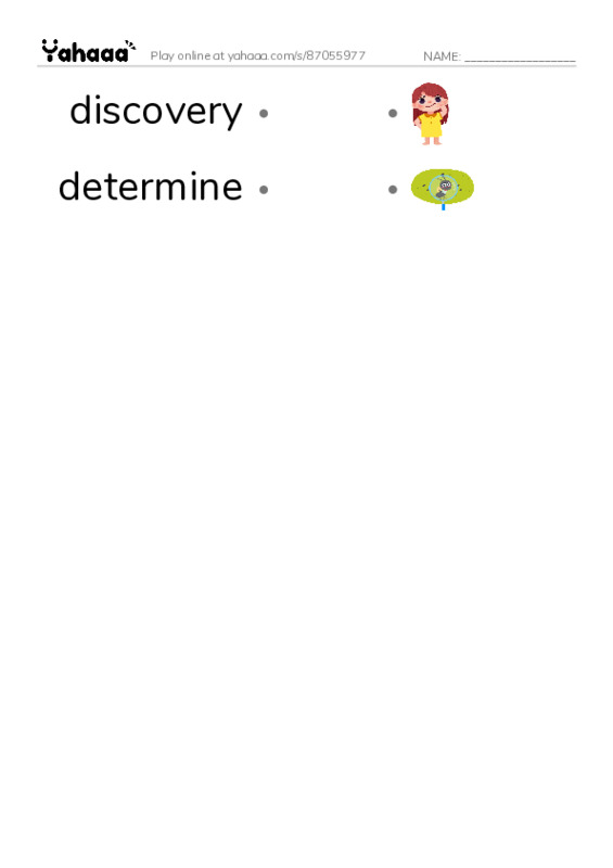 RAZ Vocabulary W: Curiosity on Mars PDF link match words worksheet