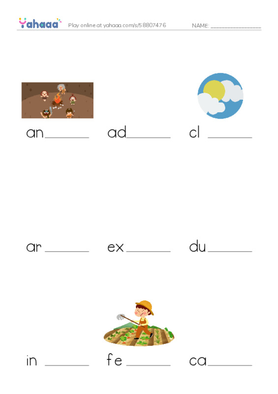 RAZ Vocabulary W: Desert People PDF worksheet to fill in words gaps