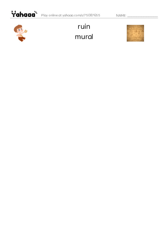 RAZ Vocabulary W: Discovery in the Americas PDF three columns match words