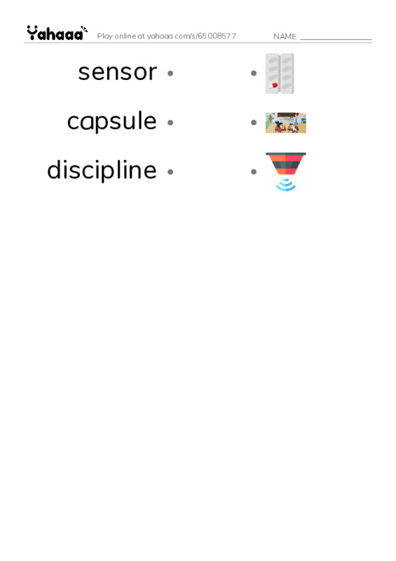 RAZ Vocabulary W: Fearless Felix PDF link match words worksheet