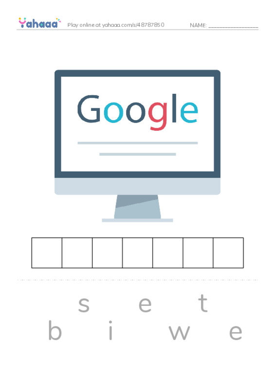 RAZ Vocabulary W: HighTech Treasure Hunt2 PDF word puzzles worksheet