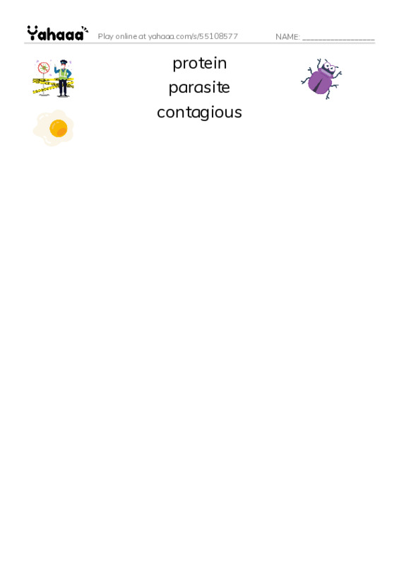 RAZ Vocabulary W: InFLUenza PDF three columns match words