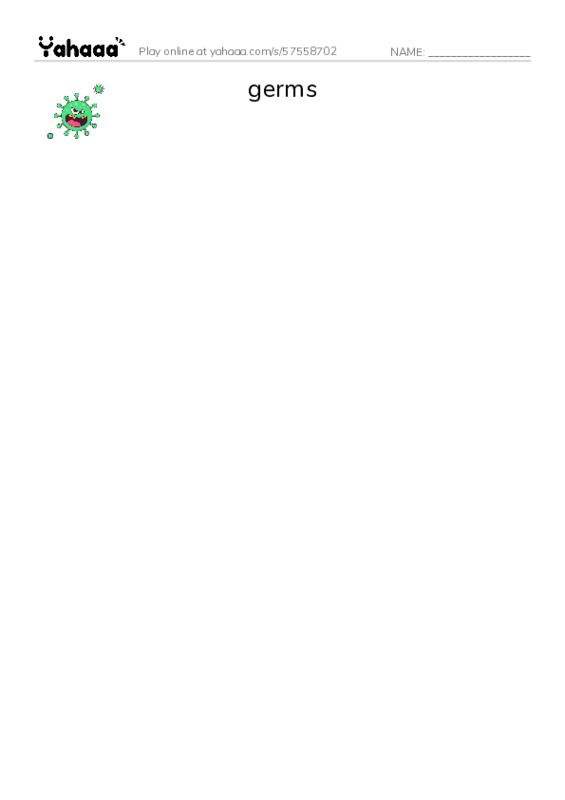 RAZ Vocabulary W: InFLUenza2 PDF three columns match words