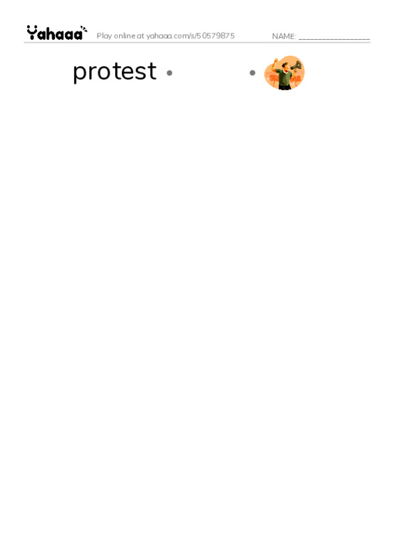 RAZ Vocabulary W: Nelson Mandela PDF link match words worksheet