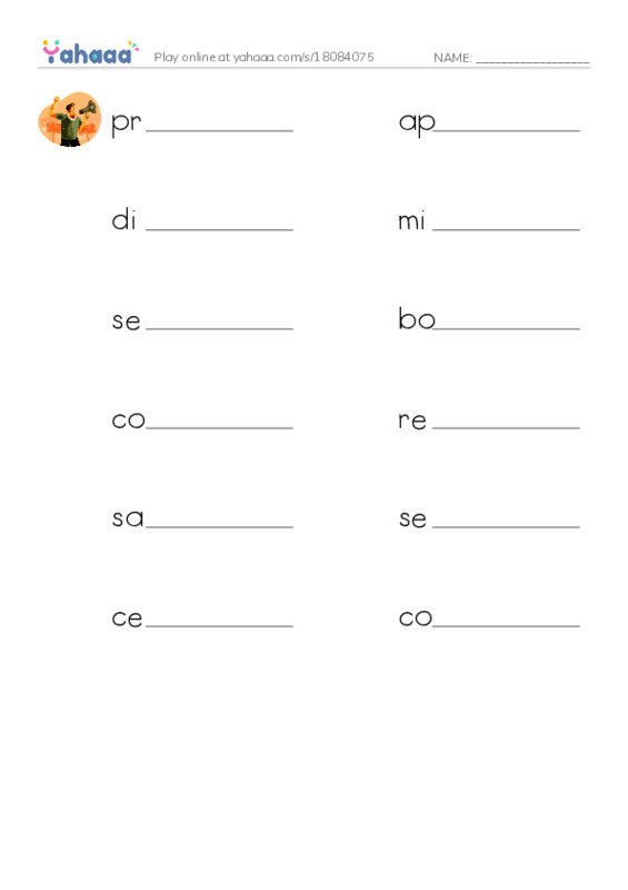RAZ Vocabulary W: Nelson Mandela PDF worksheet writing row