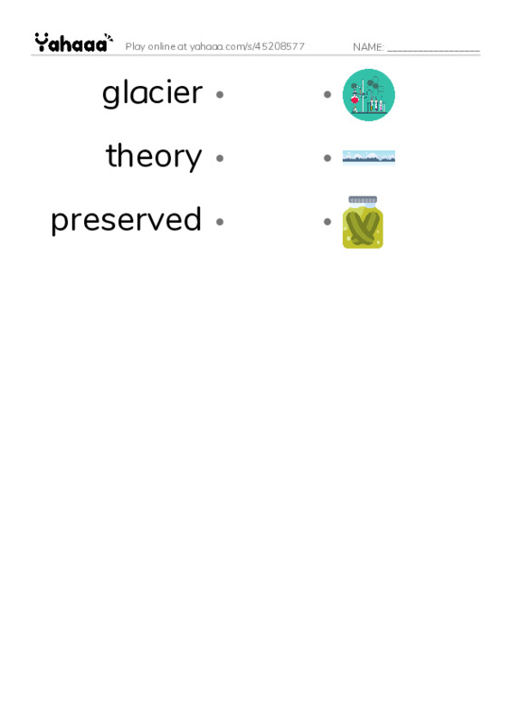 RAZ Vocabulary W: Otzi the Iceman PDF link match words worksheet