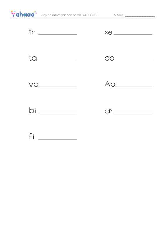RAZ Vocabulary W: The Black Stones PDF worksheet writing row